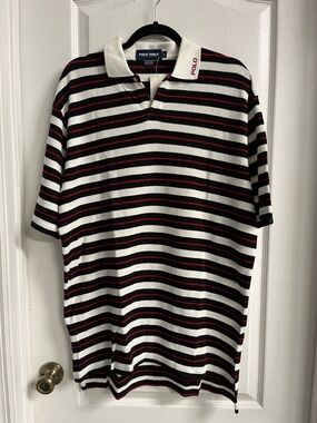 Ralph Lauren Black, White & Red Striped Polo